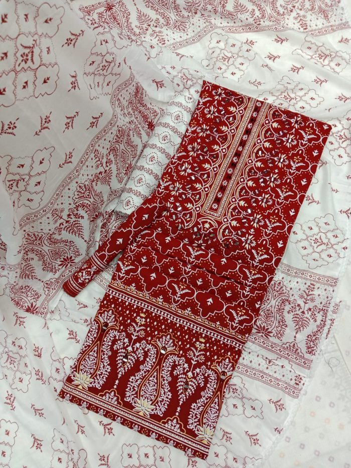 এম্ব্রয়ডারী এবং গ্লাস ওয়ার্ক থ্রি-পিস - Image 3